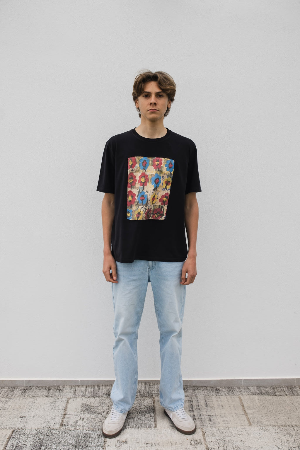 Blue and yellow diagonal T-Shirt