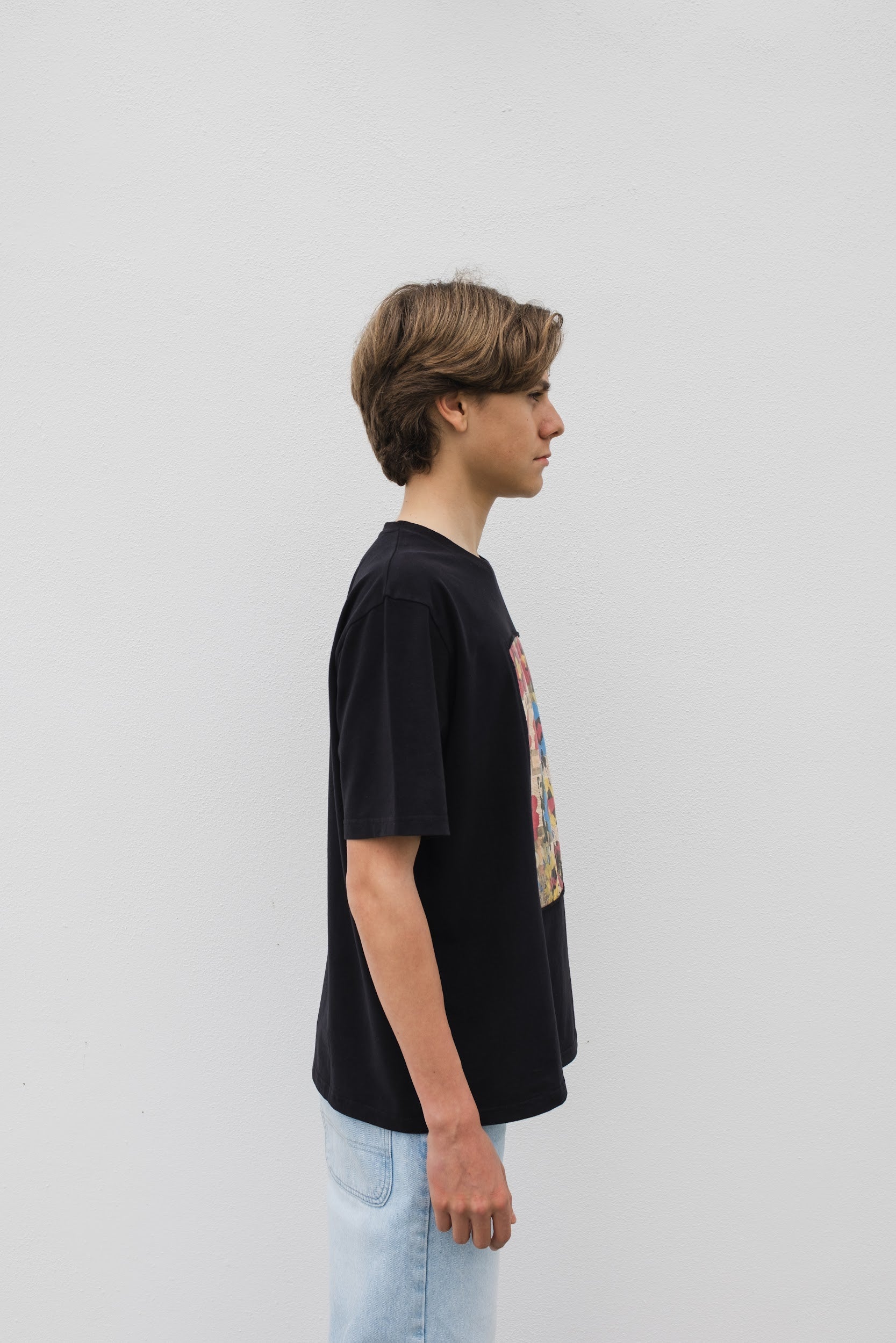 Blue and yellow diagonal T-Shirt
