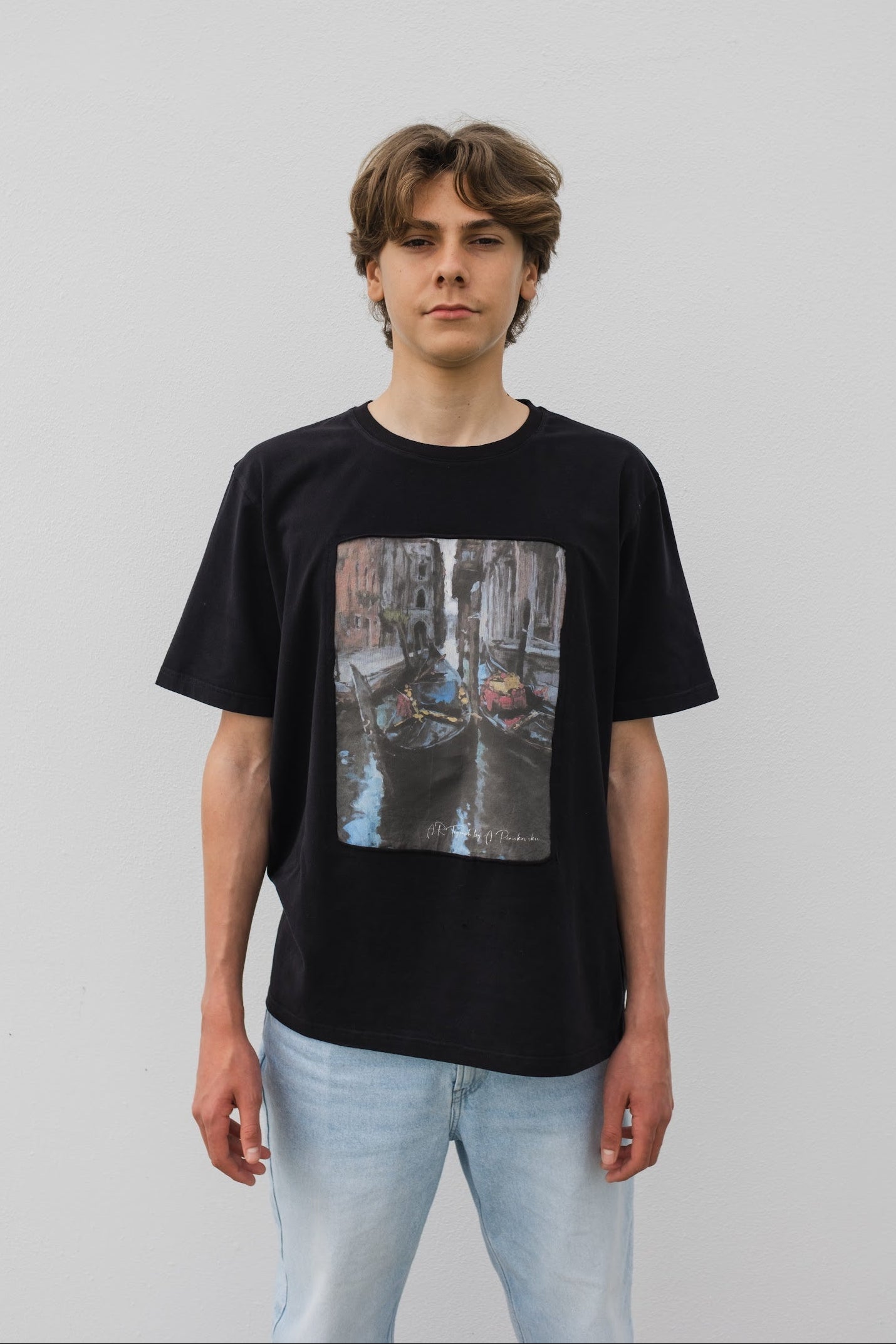 Venetian motif T-Shirt Black
